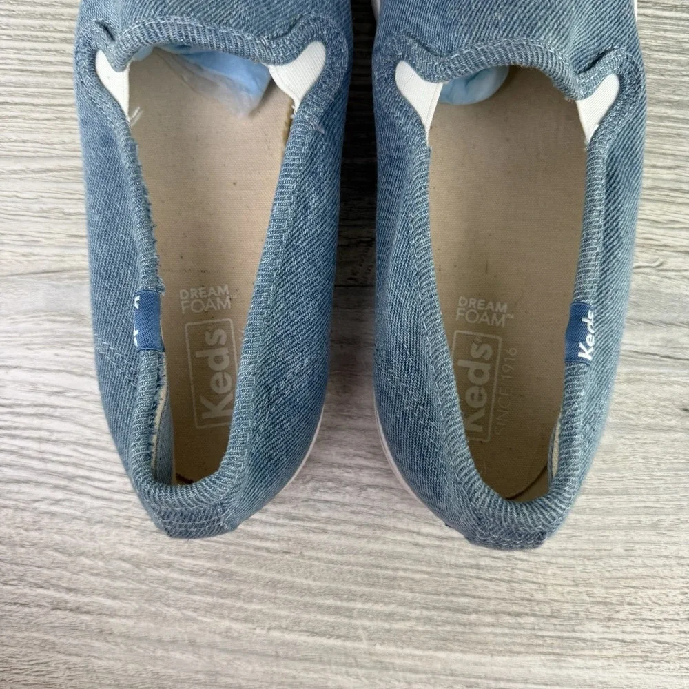Keds Double Decker Slip On Denim Blue Canvas Sneakers Women's Size 8.5 Casual